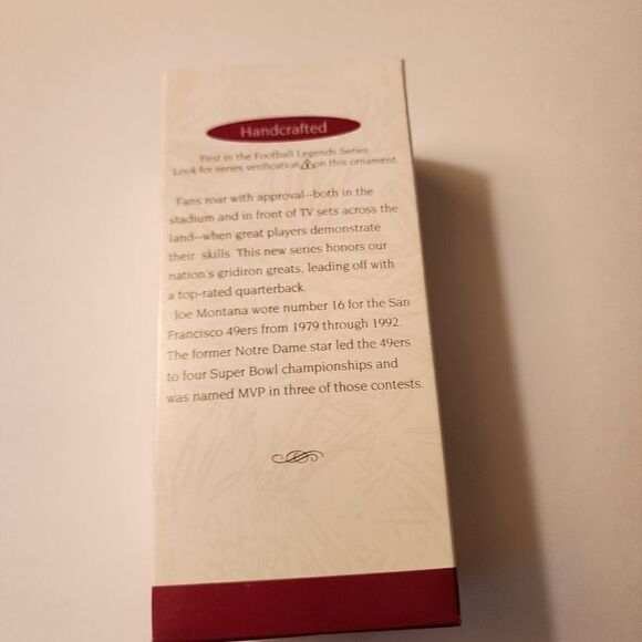 Hallmark Keepsake Ornament  Team NFL Joe Montana for San Francisco 49ers 1995 - Picture 2 of 7